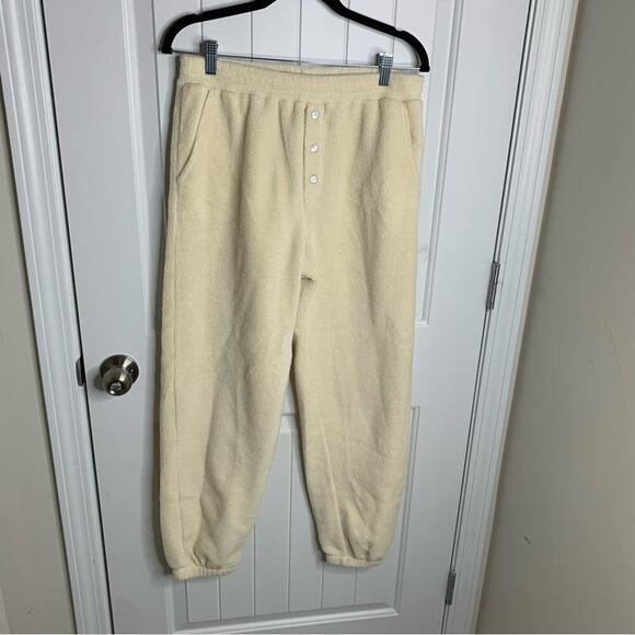 Donni‎ white vintage fleece jogger size medium athleisure loungewear - Picture 2 of 9